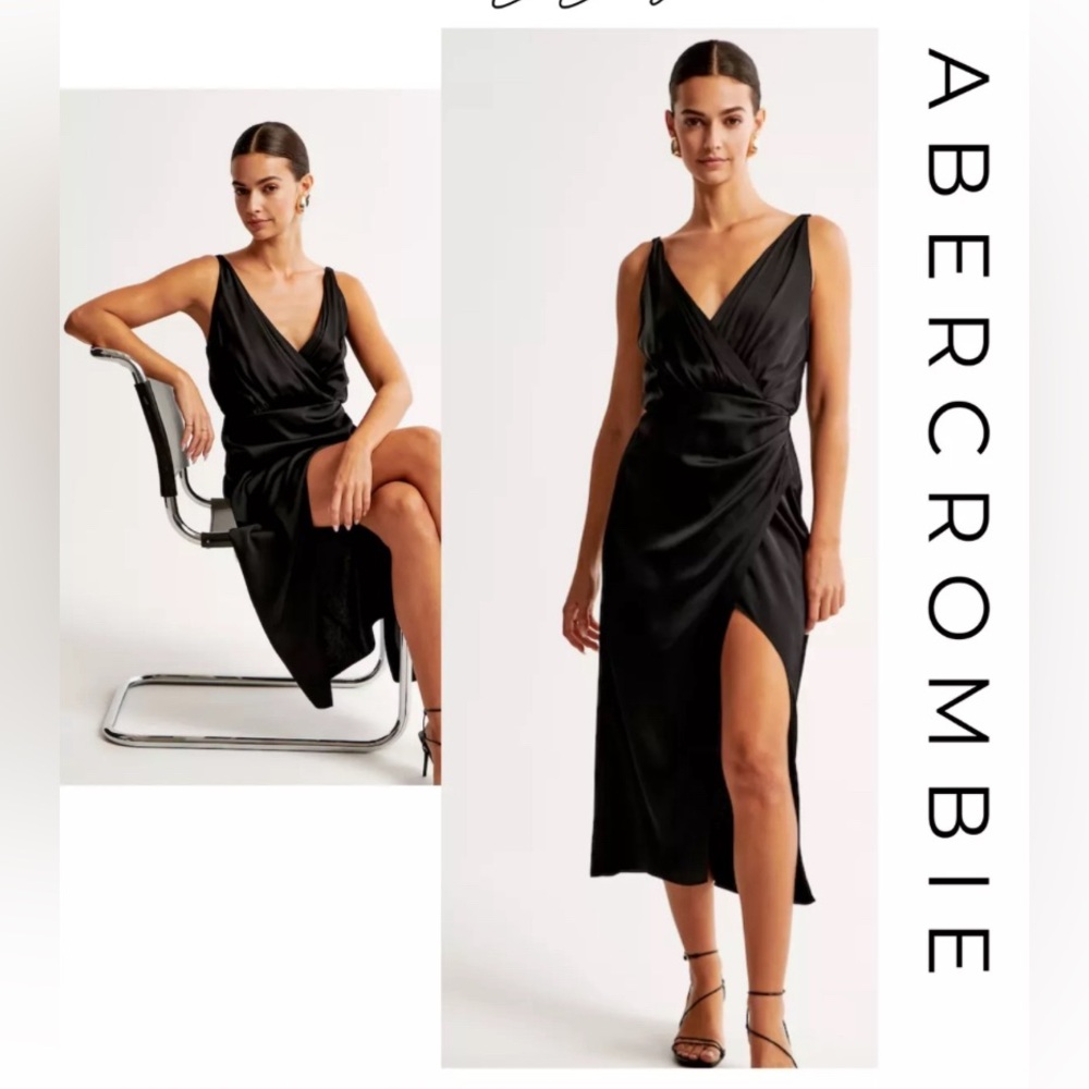 Abercrombie & Fitch Satin Cocktail Dress Sz M petite